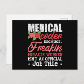 Medizinischer Coder wegen Freakin Assistant ICD Co Postkarte (Vorne/Hinten)
