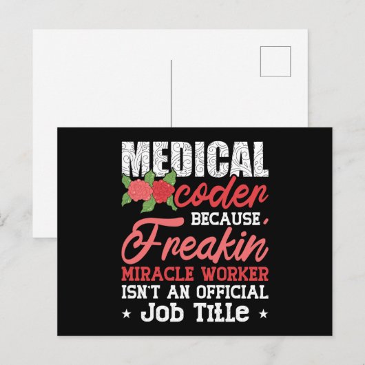 Medizinischer Coder wegen Freakin Assistant ICD Co Postkarte (Vorne/Hinten)