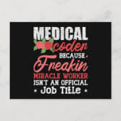 Medizinischer Coder wegen Freakin Assistant ICD Co Postkarte (Vorderseite)