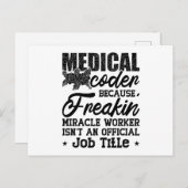 Medizinischer Coder, weil Freakin ICD-Coding Assis Postkarte (Vorne/Hinten)