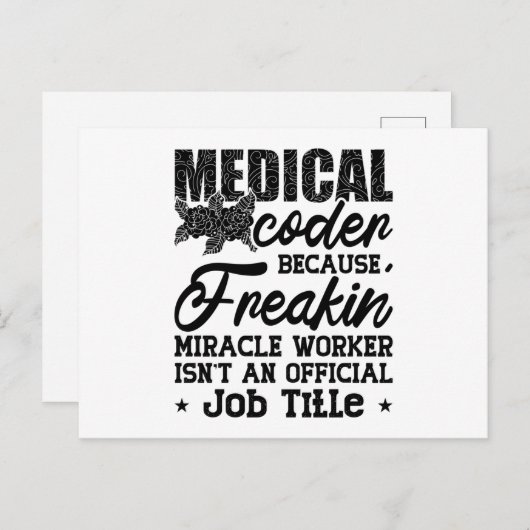 Medizinischer Coder, weil Freakin ICD-Coding Assis Postkarte (Vorne/Hinten)