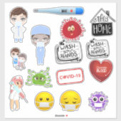 Medizinischer Covid-19 Corona Krankenhaus Masken K Aufkleber (Blatt)