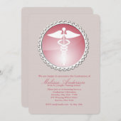 Medizinischer Emblem Nursing School Abschluss lädt Einladung (Vorne/Hinten)