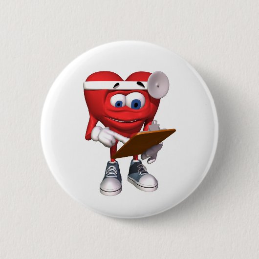 Medizinischer Herz-Doktor Cute Button (Vorderseite)