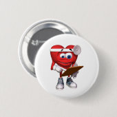 Medizinischer Herz-Doktor Cute Button (Vorne & Hinten)
