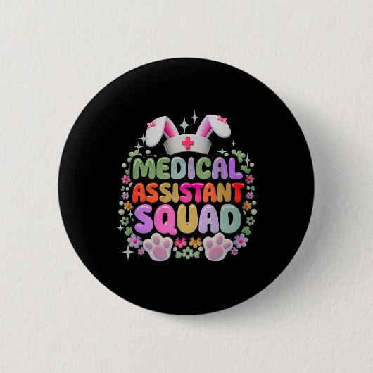 Medizinischer Istant Squad Funny Niedlich Ostertag Button (Vorderseite)
