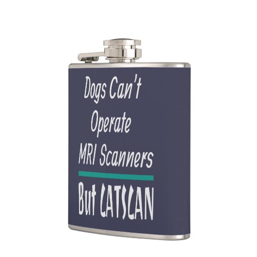 Medizinischer Joke Hunde und Katzen Vater Witz Flachmann (Links)