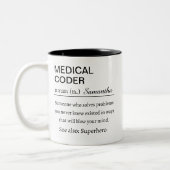 Medizinischer Kodierer Definition Zweifarbige Tasse (Links)