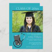 Medizinischer Krankenpflege-Schulaquamariner Einladung (Vorne/Hinten)