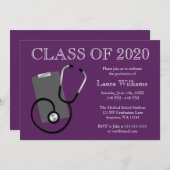 Medizinischer Krankenpflege-Schullila Abschluss Einladung (Vorne/Hinten)