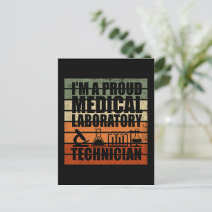 Medizinischer Labortechniker vintage retro Postkarte