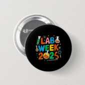 Medizinischer Labrador Scientist Retro Labrador Wo Button (Vorne & Hinten)