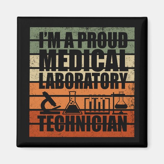 Medizinischer Labrador Tech Vintag Retro Magnet (Vorne)
