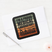 Medizinischer Labrador Tech Vintag Retro Quadratischer Aufkleber (Umschlag)