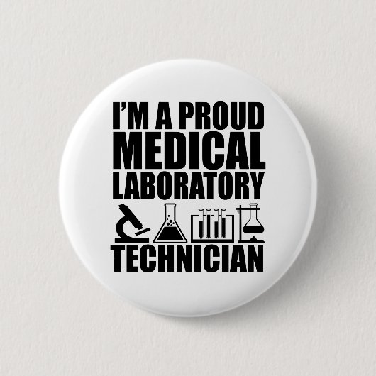 Medizinischer Labrador-Techniker Button (Vorderseite)