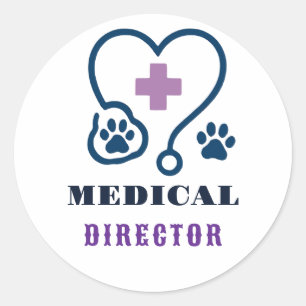 🩺 Medizinischer Leiter Team Tierklinik 🩺 Runder Aufkleber