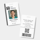 Medizinischer Logo-Techniker Nurse Gray-ID-Foto Ausweis (Vorder- & Rückseite)