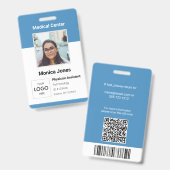 Medizinischer Mitarbeiter Foto QR-Code Ausweis (Vorder- & Rückseite)