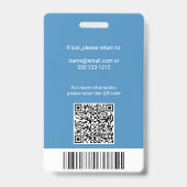 Medizinischer Mitarbeiter Foto QR-Code Ausweis (Rückseite)