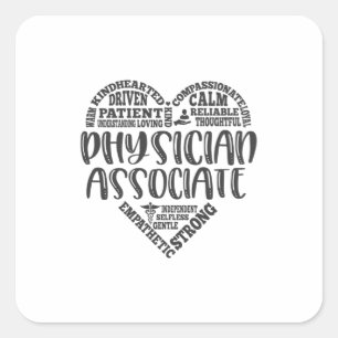 Medizinischer Mitarbeiter, PA, U-Bahn-Kunst Quadratischer Aufkleber