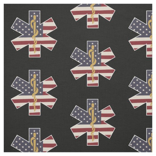 Medizinischer Notdienst-Tribut US-Flagge EMS EMT Stoff (Muster)