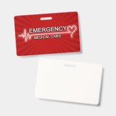 Medizinischer Notfall Identifikations-Karte Ausweis (Vorder- & Rückseite)