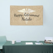 Medizinischer Ruhestands-moderner GoldGlitzer Banner (Messeveranstaltung)