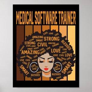 Medizinischer Software-Trainer Powerful Black Hist Poster