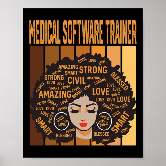 Medizinischer Software-Trainer Powerful Black Hist Poster (Vorne)