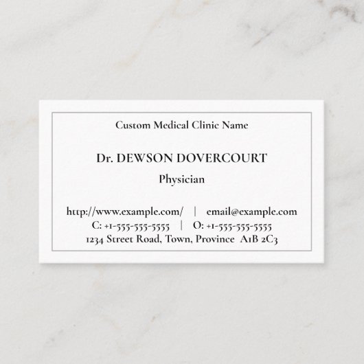 Medizinischer Spezialist für altmodische Mode Visitenkarte (Vorderseite)