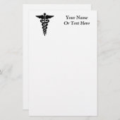 Medizinischer SymbolCaduceus Briefpapier (Vorne/Hinten)