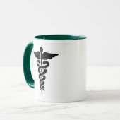 Medizinischer SymbolCaduceus Tasse (Vorderseite Links)