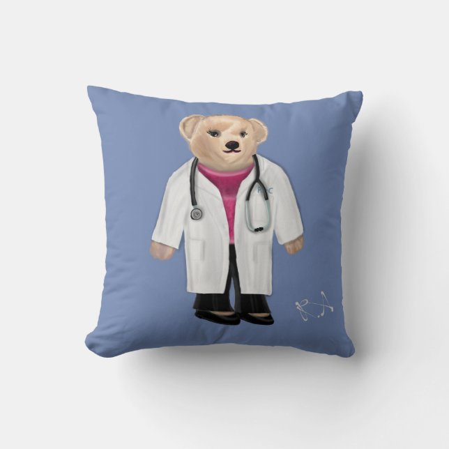 Medizinischer Teddybär (f) Kissen (Vorderseite)