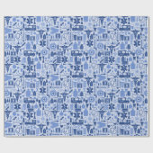 Medizinischer Themed Blau Geschenkpapier (Flach)