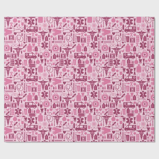 Medizinischer Themed Rosa Geschenkpapier (Flach)