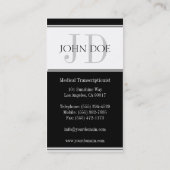 Medizinischer Transcriptionist-Streifen W/W Visitenkarte (Rückseite)