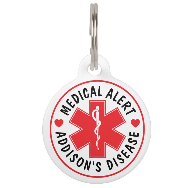 Medizinischer Warnhalsband für Addison-Krankheit - Haustiermarke (Vorderseite)