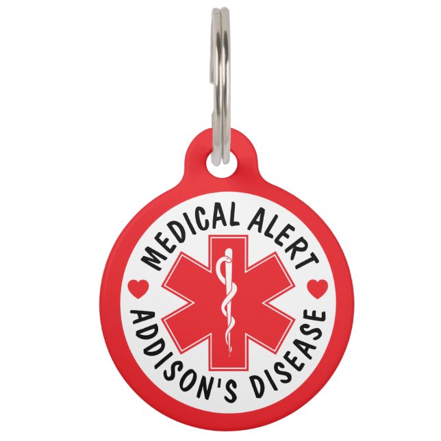 Medizinischer Warnhalsband für Addison-Krankheit - Haustiermarke (Vorderseite)