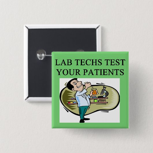 medizinischer Witz des Labradortechnikers Button (Vorne & Hinten)