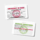 Medizinisches Abzeichen mit Notausweis Ausweis (Vorder- & Rückseite)