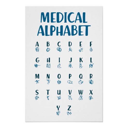 Medizinisches Alphabet Poster (Vorderseite)