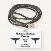 Medizinisches Angestellter Ausweis (Rückseite mit Schlüsselband)