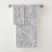 Medizinisches B&W Muster Badhandtuch Set (Insitu)