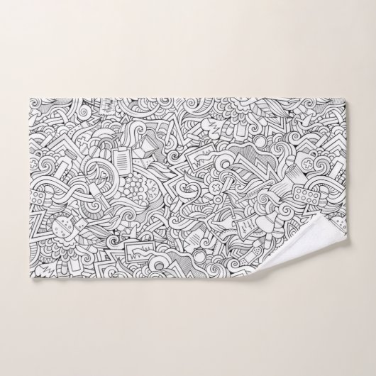 Medizinisches B&W Muster Badhandtuch Set (Handtuch)