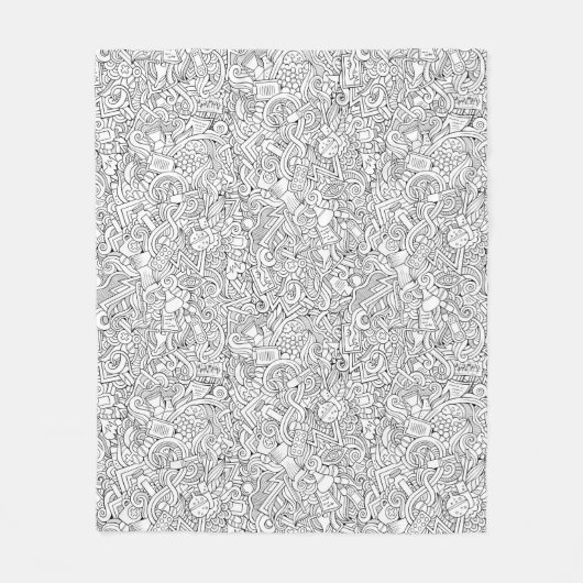 Medizinisches B&W Muster Fleecedecke (Vorderseite)
