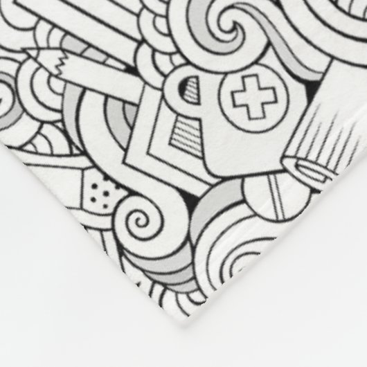 Medizinisches B&W Muster Fleecedecke (Ecke)