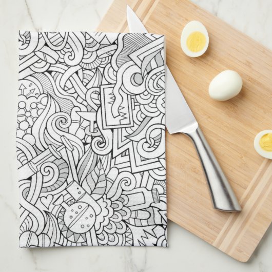 Medizinisches B&W Muster Geschirrtuch (Viertel Falte)