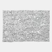 Medizinisches B&W Muster Geschirrtuch (Horizontal)