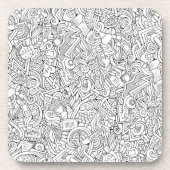 Medizinisches B&W Muster Getränkeuntersetzer (Vorderseite)