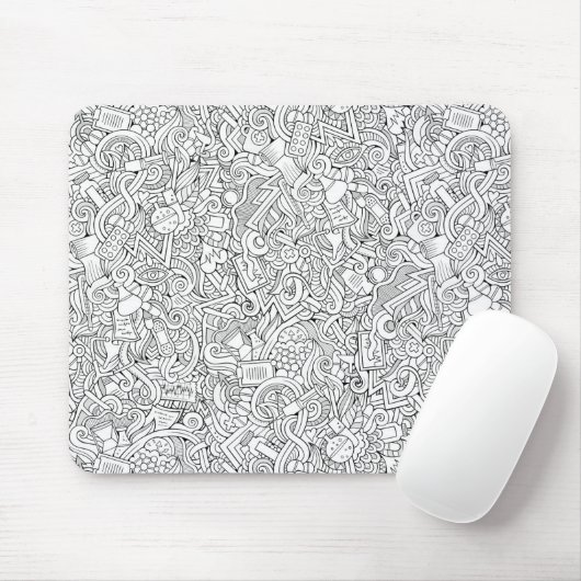 Medizinisches B&W Muster Mousepad (Mit Mouse)